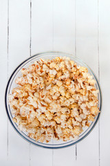 Bowl full of sweet and tasty popcorn