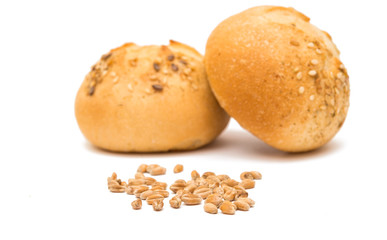 French bread rolls isolated