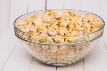 Bowl full of sweet and tasty popcorn
