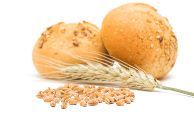 French bread rolls isolated