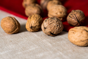 Vintage styled Mixed nuts on brown napkin