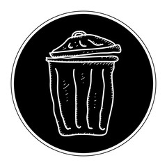 Simple doodle of a rubbish bin