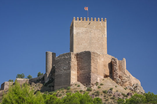 Ruins of the medieval castle of Lorca, Spain