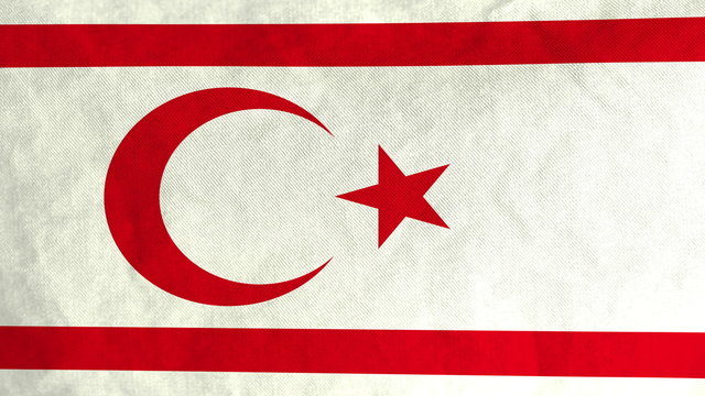 Turkish Cypriot flag waving in the wind (full frame footage in 4K UHD resolution).