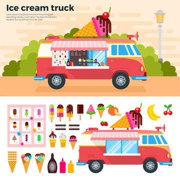 Ice Cream Truck In A Hot Day