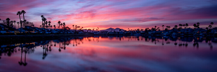 Fototapeta na wymiar Discovery Bay, CA Sunset Reflections