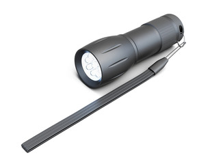 Pocket flashlight isolated on white background. 3d rendering