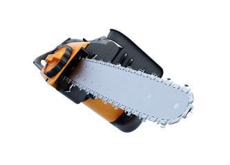 3d image electric saw on white background