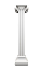 Column with pilasters isolated on white background. 3d rendering