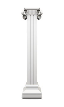 Column with pilasters isolated on white background. 3d rendering