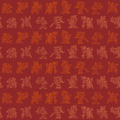 Seamless pattern with symbols from Aztec codices for your design
