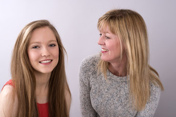 Teenage girl with her mother