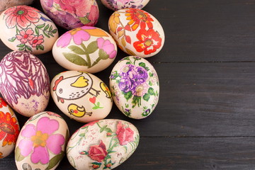Bunch of decorated Easter eggs