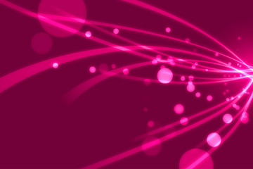 Fototapeta na wymiar Abstract glowing lines and circle illustration on pink gradient background