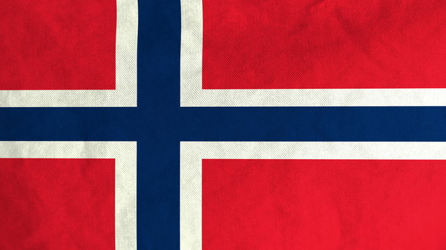 Norwegian flag waving in the wind (full frame footage in 4K UHD resolution).