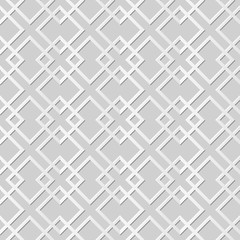 Vector damask seamless 3D paper art pattern background 277 Square Cross Check
