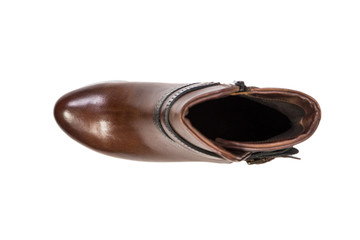 women's shoes top view, shoes on a white background