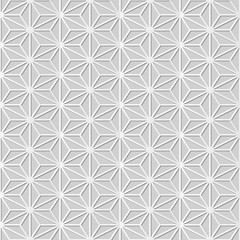 Vector damask seamless 3D paper art pattern background 280 Star Cross Geometry
