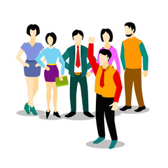 Fototapeta premium group people flat and business team illustration