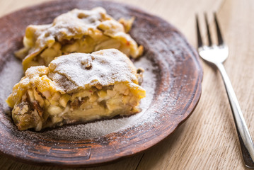 Apple strudel with walnuts