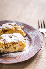 Apple strudel with walnuts