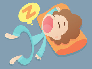 Sleep. Cartoon vector illustration.