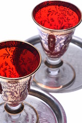 Glass for liqueurs isolated on white background