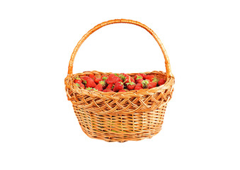 Fototapeta na wymiar Strawberry in a wattled basket