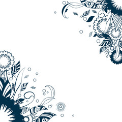 Floral and ornamental spring item background. abstract flowers. monochrome