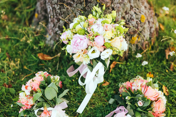 Stylish Wedding bouquet of different flowers