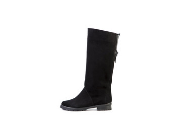 women's boots on a white background, suede shoes online store