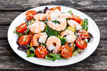 Sea Food salad with Shrimp and vegetables