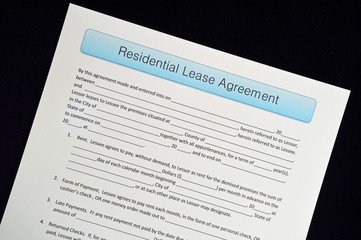 Fototapeta na wymiar Residential Lease Agreement for US rentals