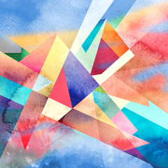 abstract watercolor geometric background