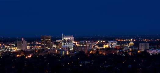 City of Boise skyline at night
