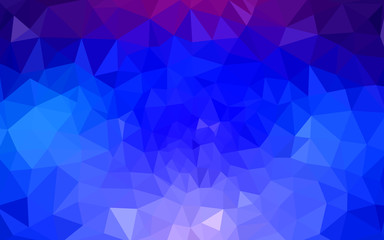 Multicolor dark pink, blue polygonal design pattern, which consist of triangles and gradient in origami style.