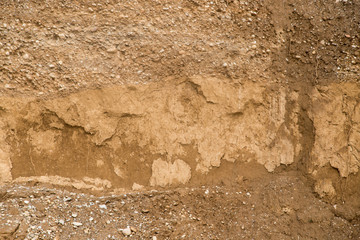 background of rocks from clay and stone after a landslide