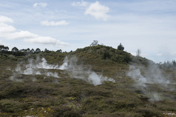 Géiseres en el Cráter of the Moon, Isla Norte de  Nueva Zelanda