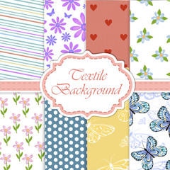 Textile background .Different texture and colors beautiful patterns