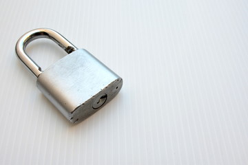 closed steel old padlock
