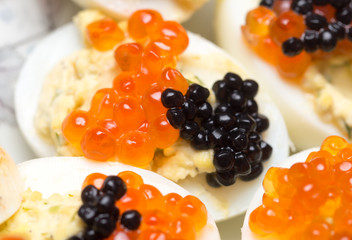 red caviar and black caviar