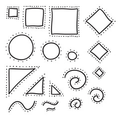 Hand drawn frame set vector icons illustration .