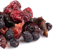 Dried cranberries, cherries and blueberries