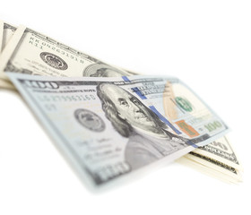dollars on white background