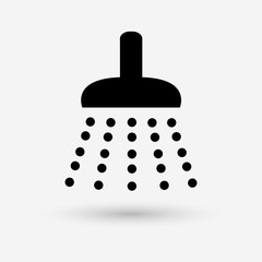 Shower with water droplets icon