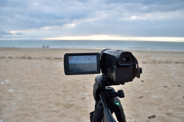 Caméscope à la plage