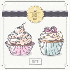 Sweet hand drawn muffins