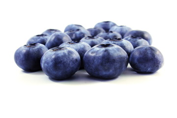 blueberries on white background