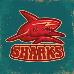 sport logo with shark