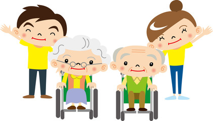 お年寄りとヘルパー